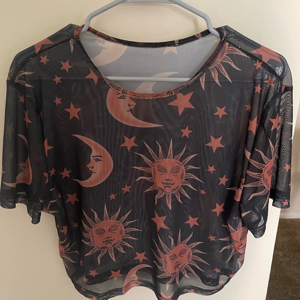 Sun, Star, and Moon cropped shirt